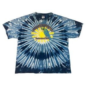 Jimmy Buffett Shirt Mens XL Blue Yellow Tie Dye Summerzcool 2009 Parrot Beach
